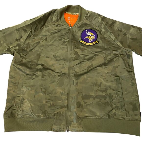 Minnesota Vikings Light Jacket BOYS XL Green Camo Nike NFL Football Sports - Picture 7 of 16